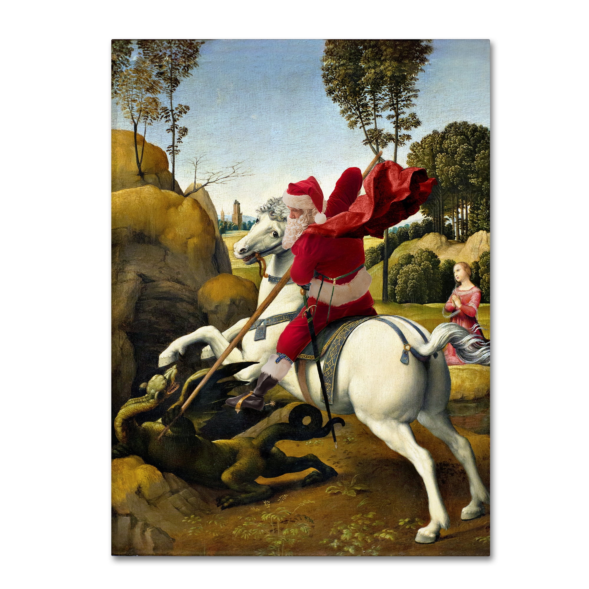 Trademark Fine Art 'Raphael-St George And The Dragon Final' Canvas Art by Ed Wheeler