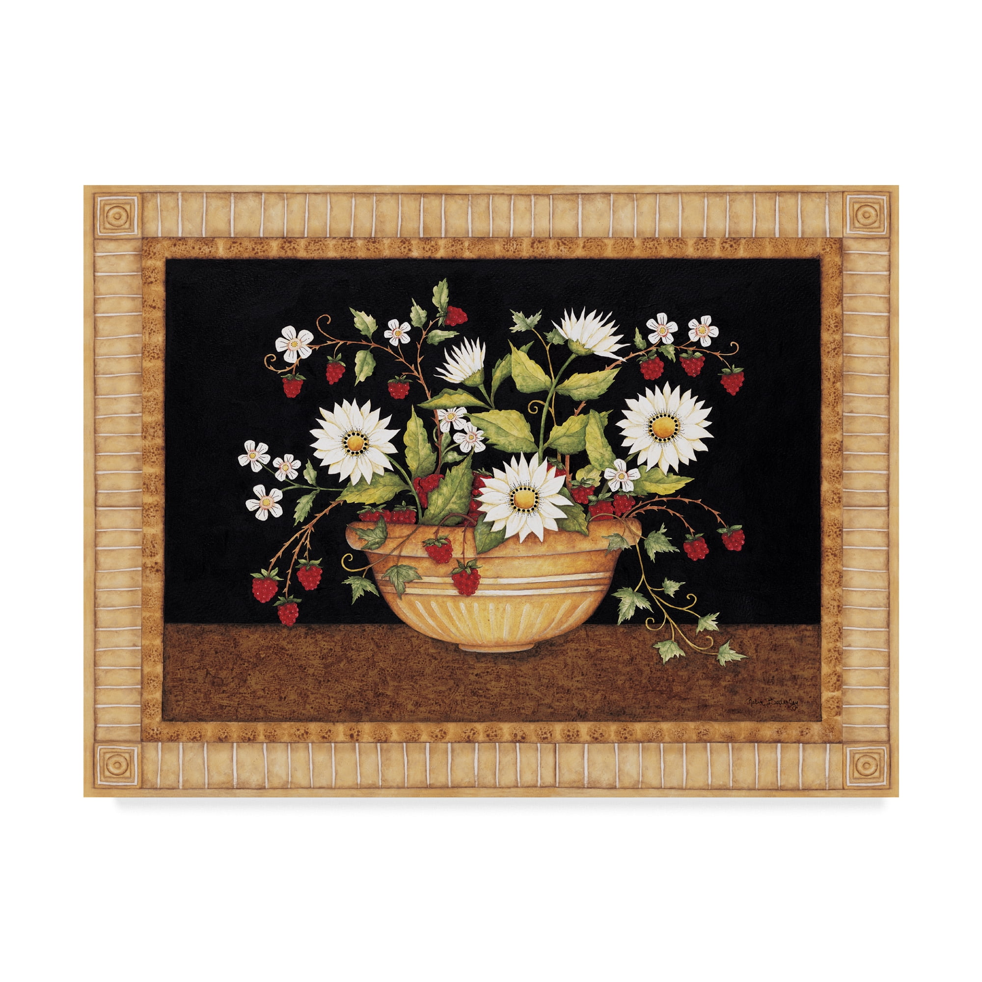Trademark Fine Art 'Raspberries' Canvas Art by Robin Betterley