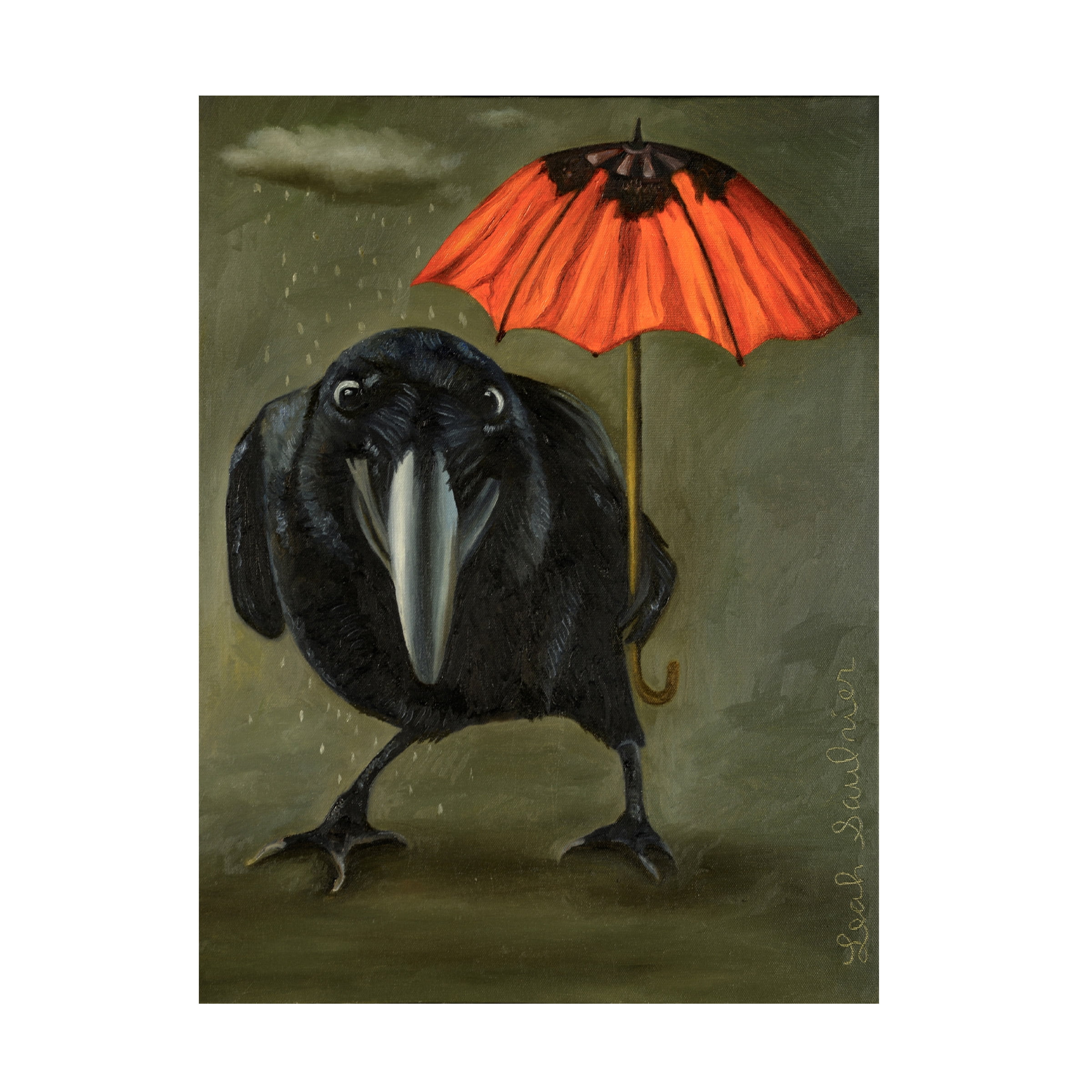Trademark Fine Art 'Ravens Rain 2' Canvas Art by Leah Saulnier