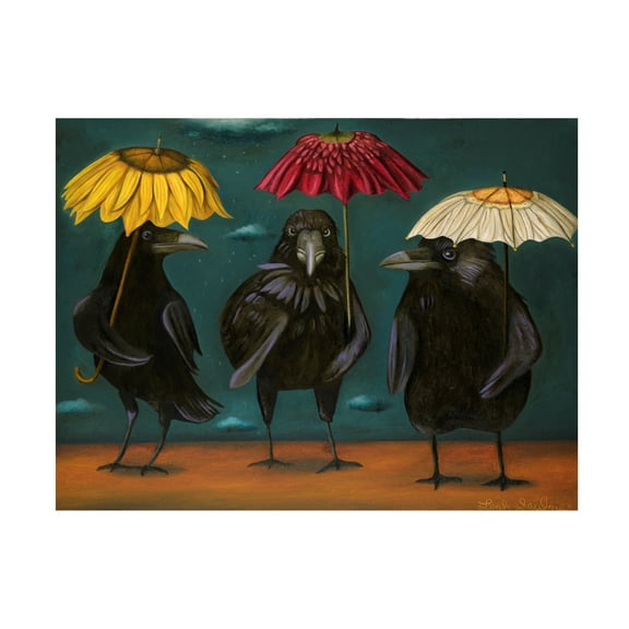 Trademark Fine Art 'Ravens Rain' Canvas Art by Leah Saulnier