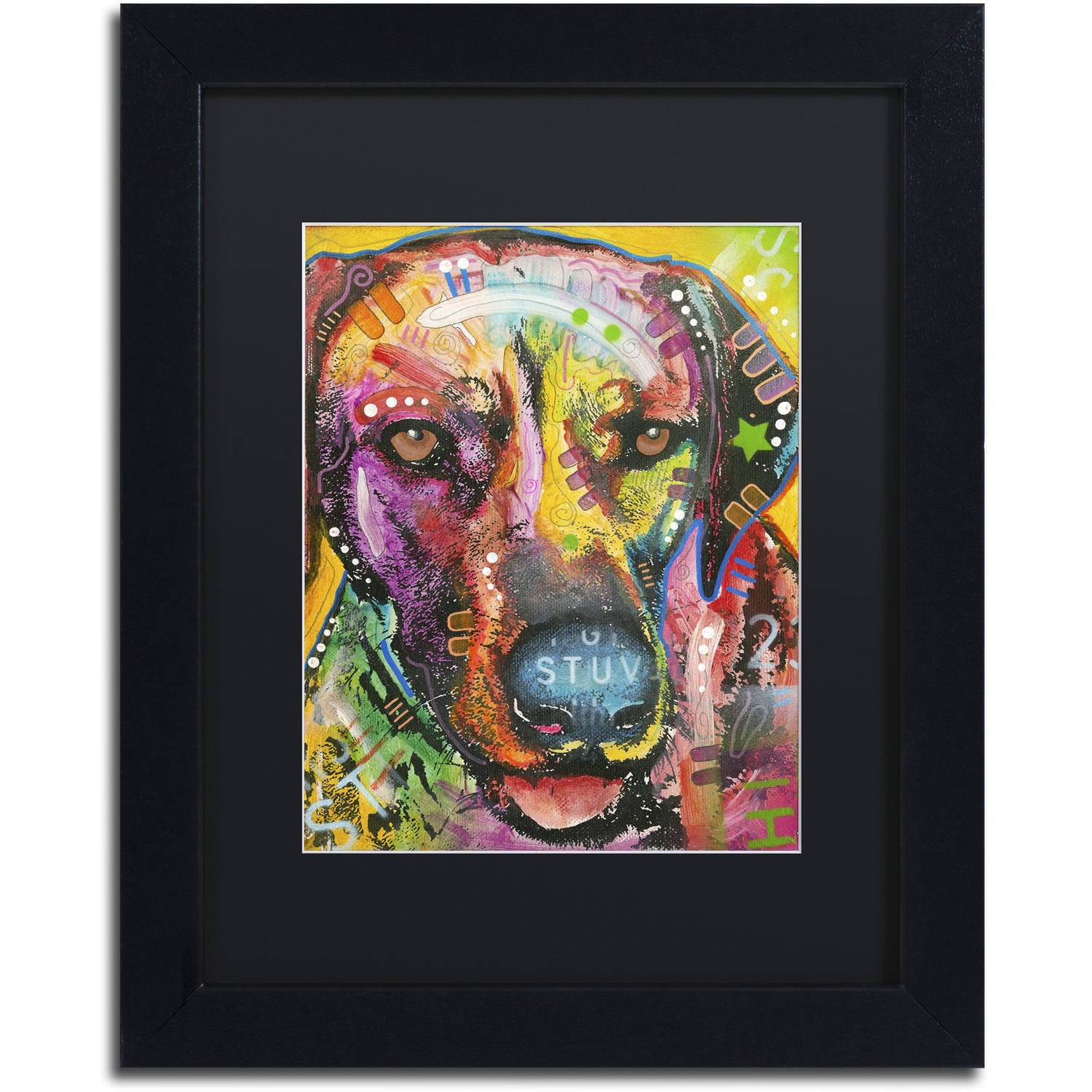 Ready to Go Pop Art Dog Canvas Print with Black Frame