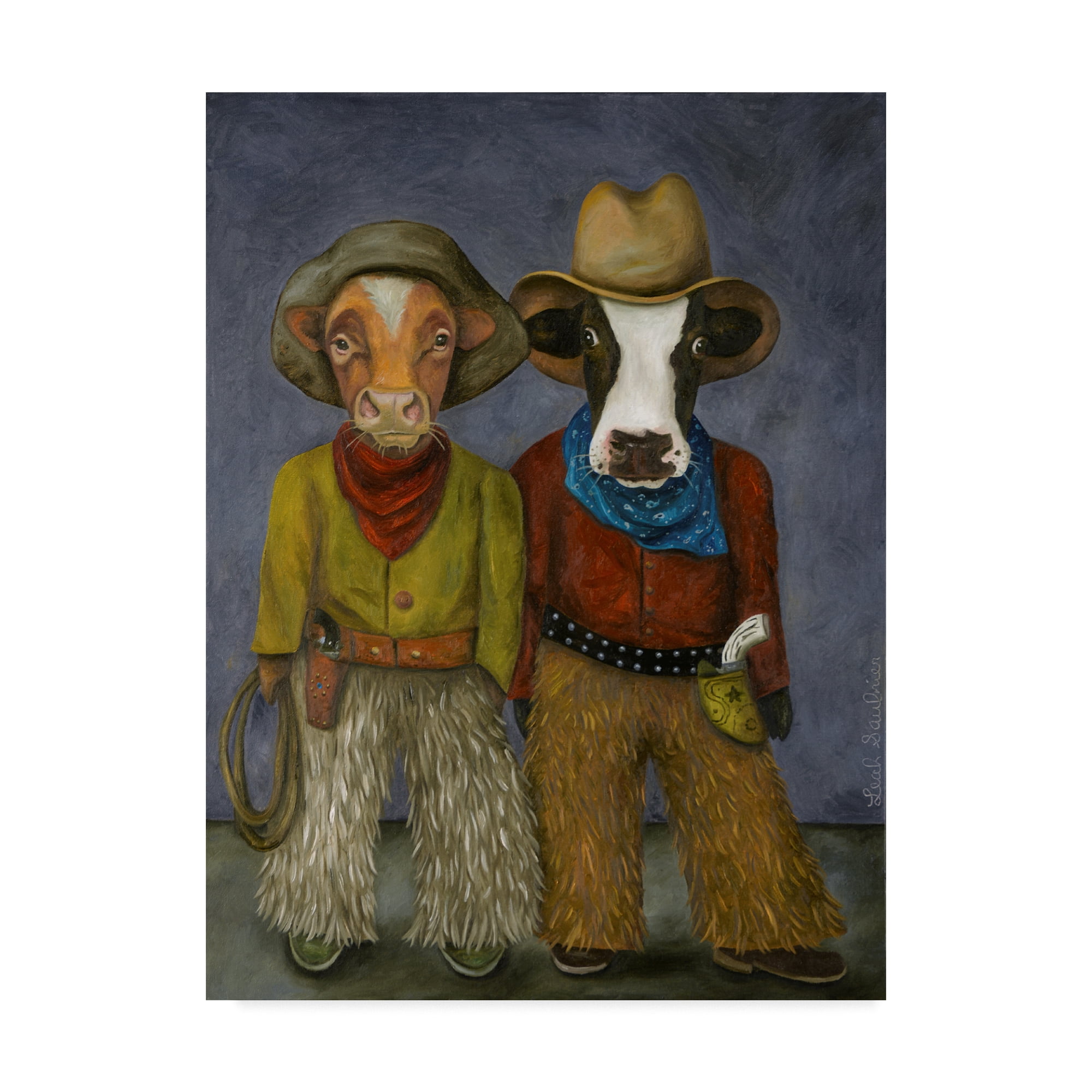 Trademark Fine Art 'Real Cowboys' Canvas Art by Leah Saulnier