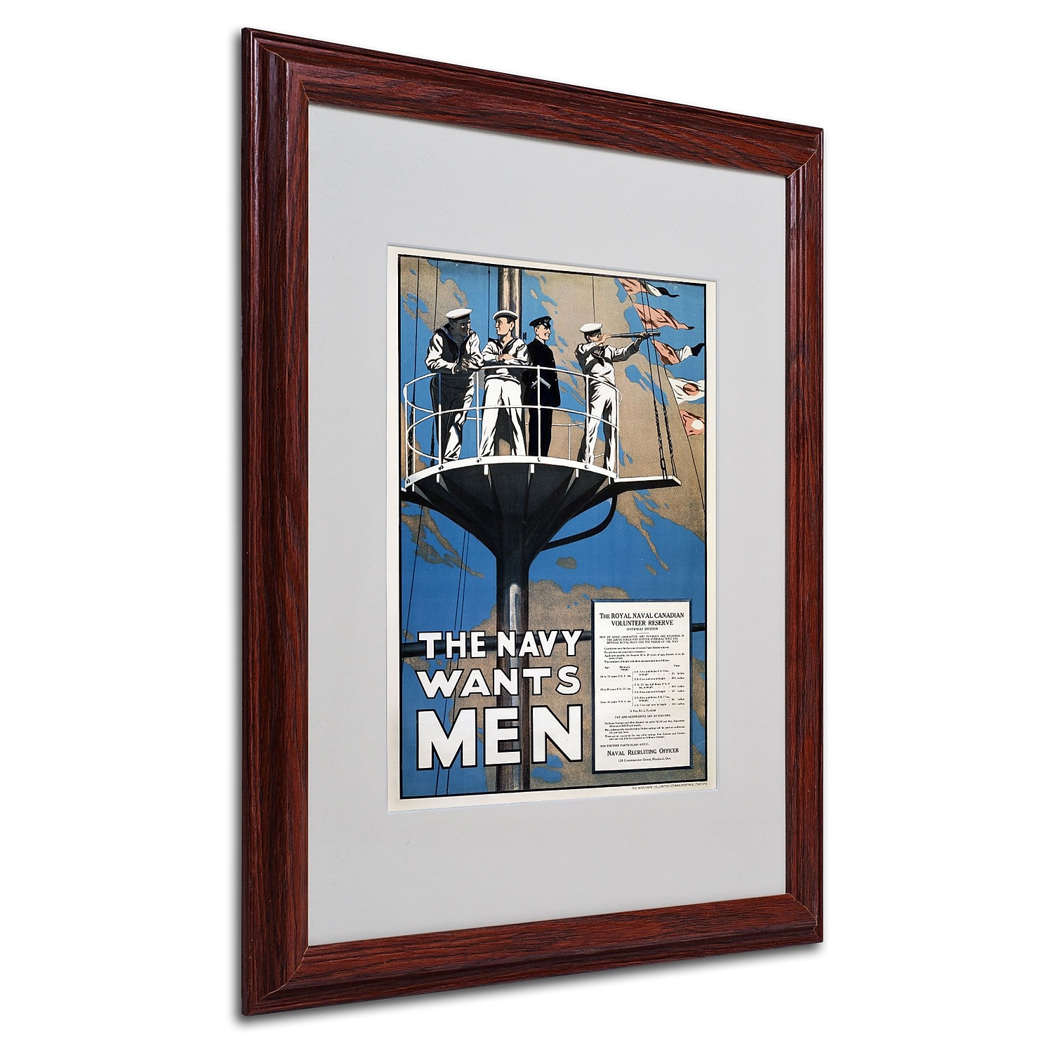 Trademark Fine Art "Recruitment Poster for the Canadian Navy" Canvas Art, Wood Frame