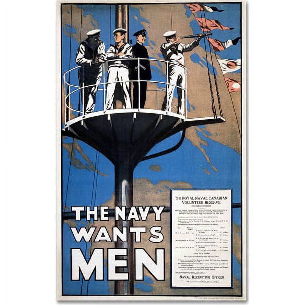 Trademark Fine Art "Recruitment Poster for the Royal Canadian Navy" Canvas Art