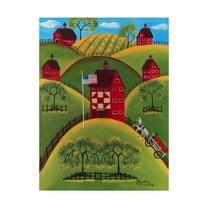 Trademark Fine Art 'Red Apple Quilt Barns' Canvas Art by Cheryl Bartley