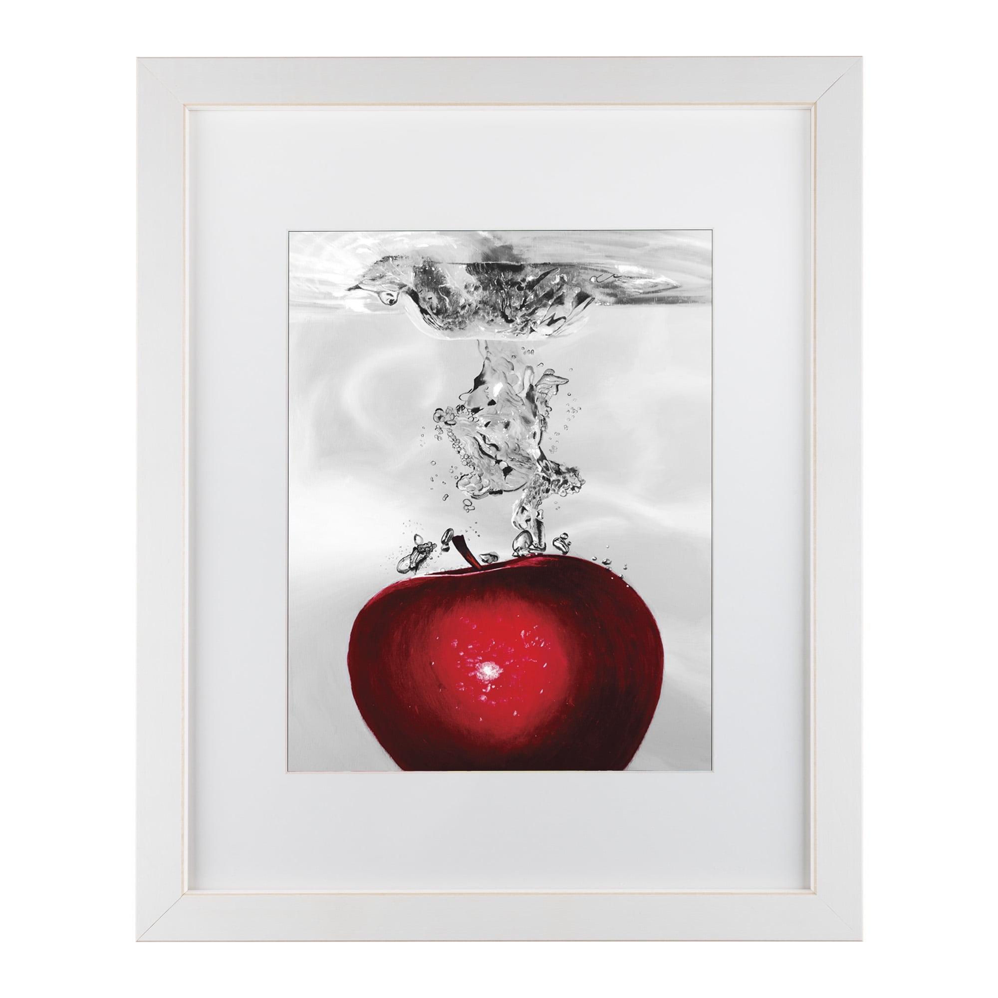 Trademark Fine Art 'Red Apple Splash' Matted Framed Art by Roderick Stevens