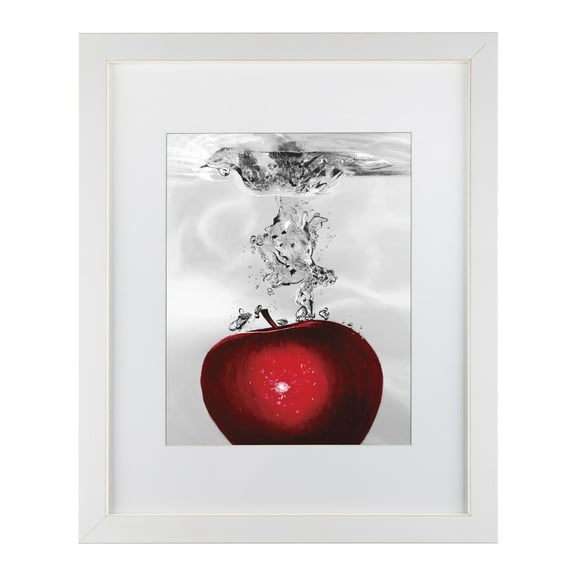 Trademark Fine Art 'Red Apple Splash' Matted Framed Art by Roderick Stevens