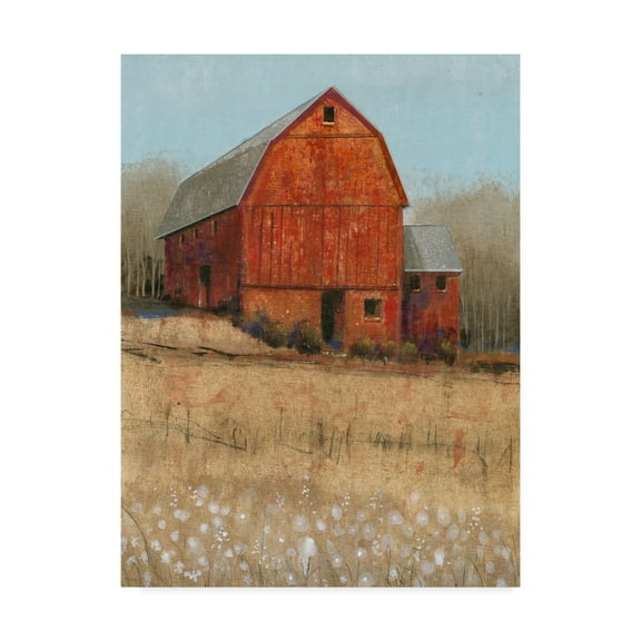 Trademark Fine Art 'Red Barn View I' Canvas Art by Tim OToole