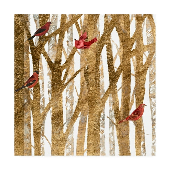 Trademark Fine Art 'Red Bird Christmas I' Canvas Art by Studio W