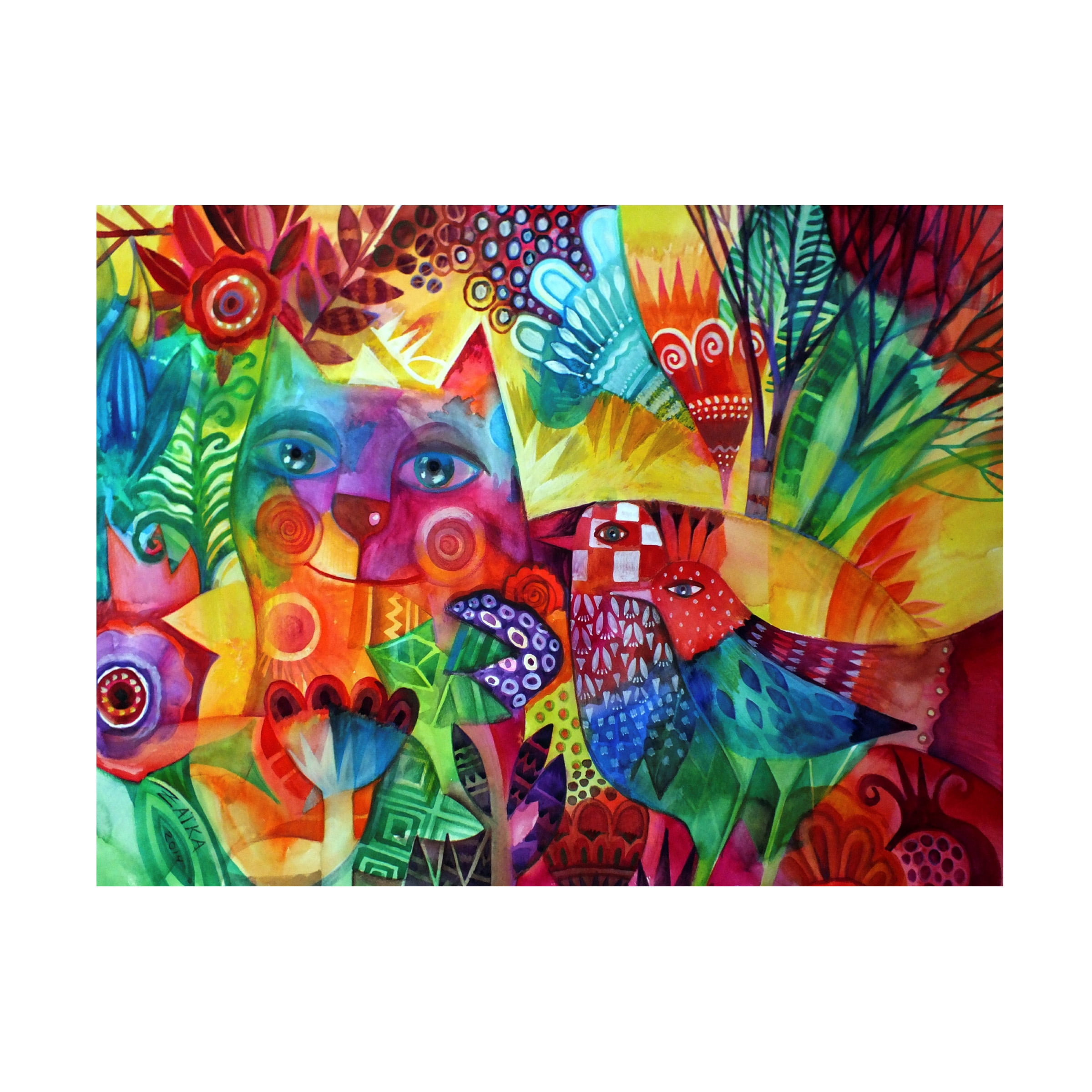 Trademark Fine Art 'Red Cat' Canvas Art by Oxana Ziaka
