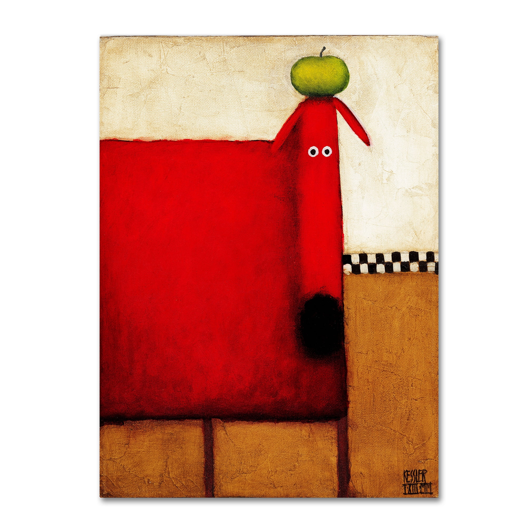 ダニエルパトリックケスラー （ブルードッグとリンゴ ） Daniel Patrick Kessler 2003 Square Blue Dog with Apple Print