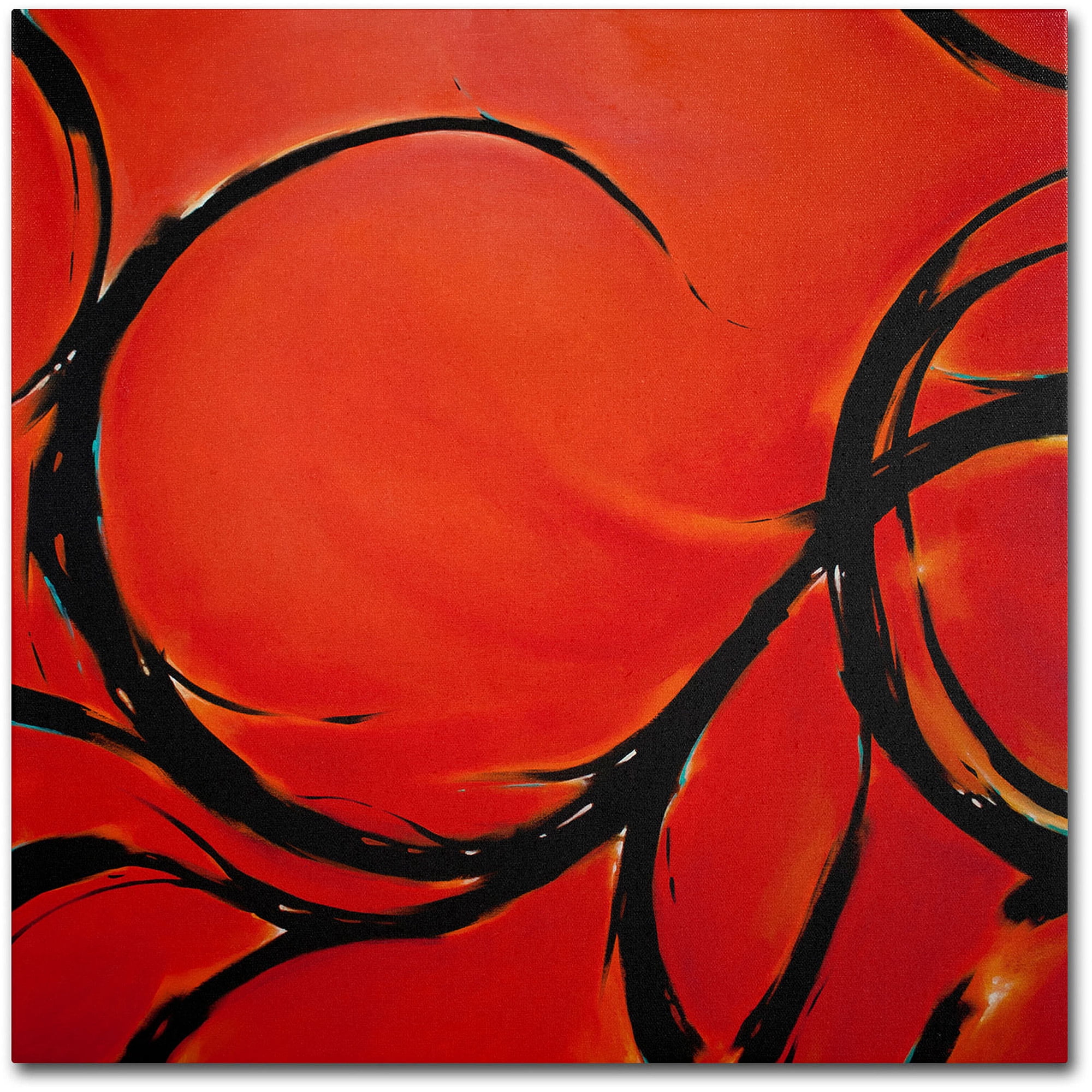 Large Red and Black Abstract Canvas Art