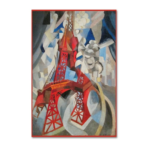 Trademark Fine Art 'Red Eiffel Tower Delaunay 1911' Canvas Art by Vintage Apple Collection