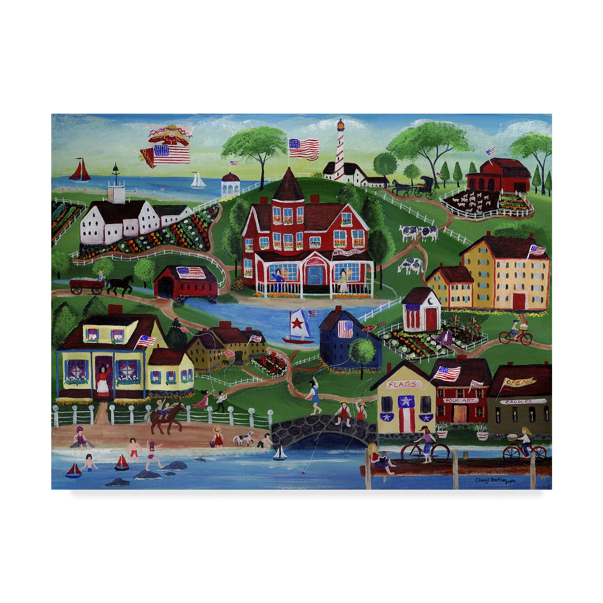 Trademark Fine Art 'Red Farms Inn ' Canvas Art by Cheryl Bartley