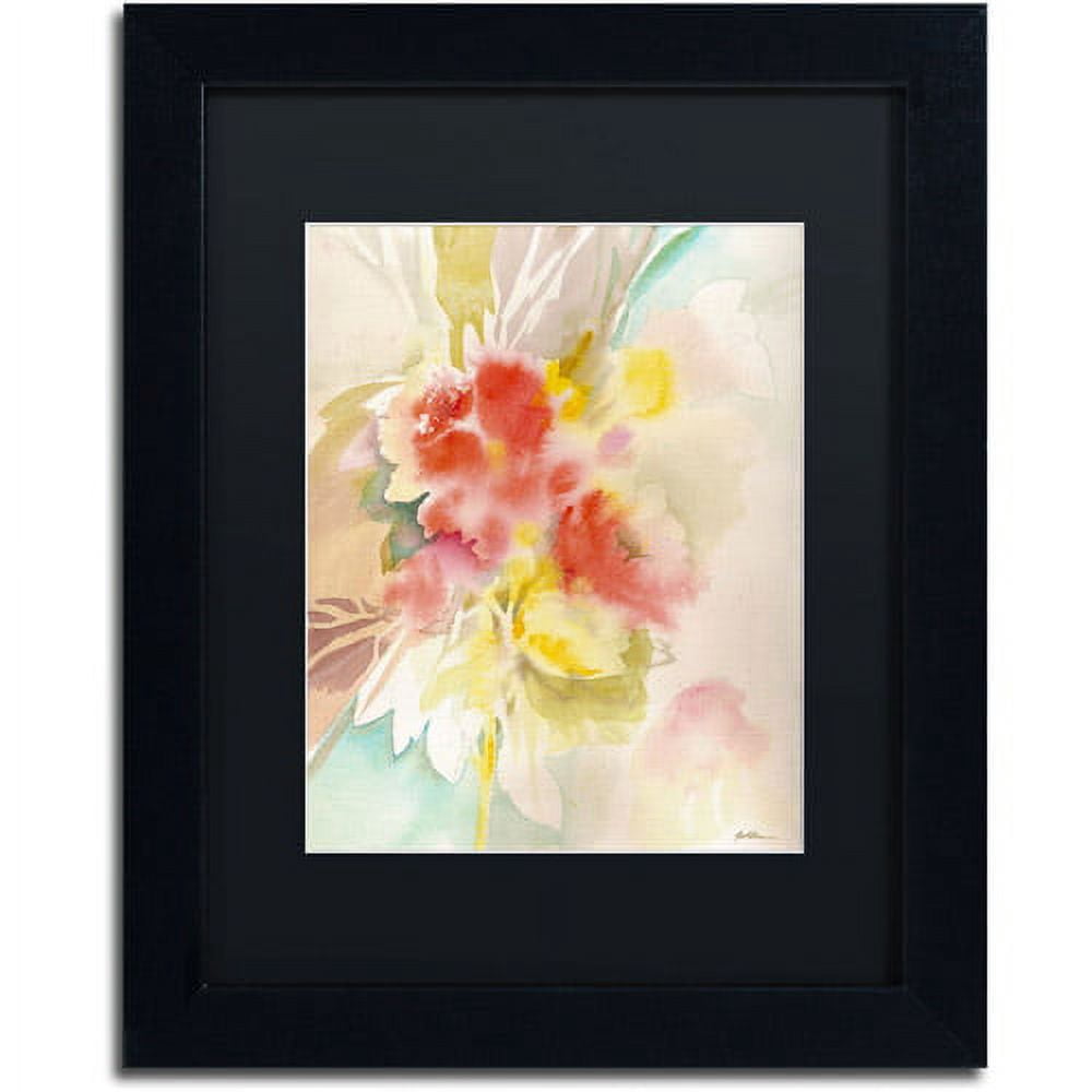 Trademark Fine Art "Red Flower Shadows" Canvas Art by Sheila Golden, Black Matte, Black Frame