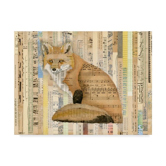 Trademark Fine Art 'Red Fox Collage II' Canvas Art by Nikki Galapon