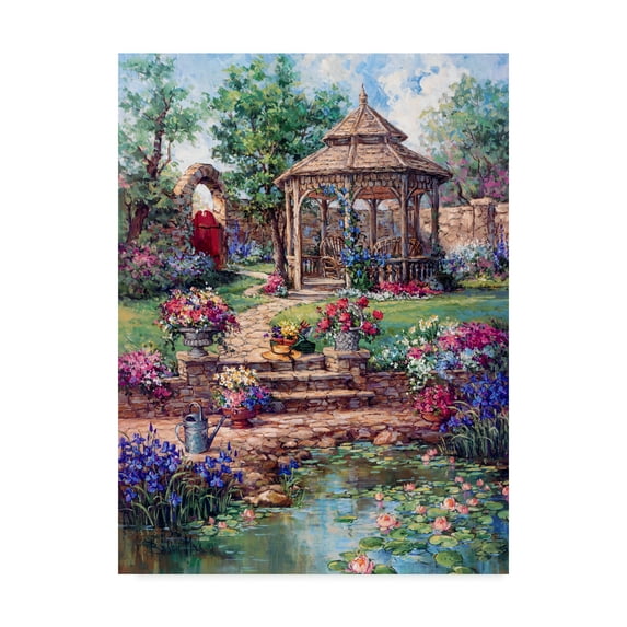 Trademark Fine Art 'Red Garden Gate' Canvas Art by Barbara Mock