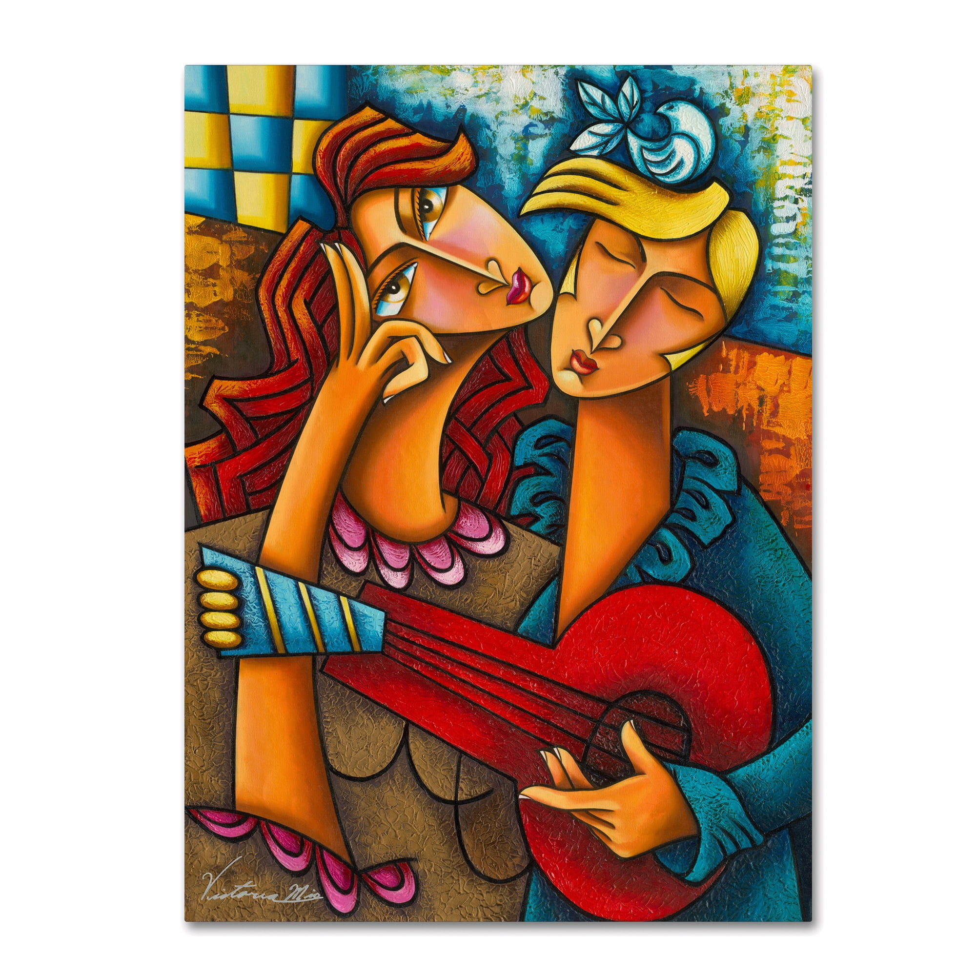 Trademark Fine Art 'Red Guitar' Canvas Art by Victoria Mio