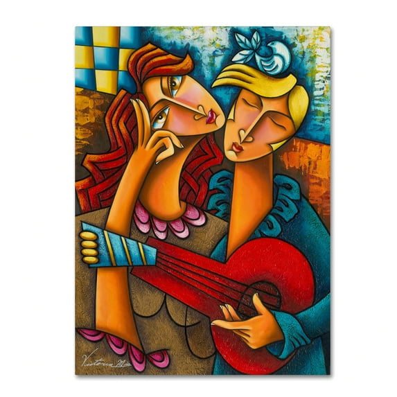 Trademark Fine Art 'Red Guitar' Canvas Art by Victoria Mio