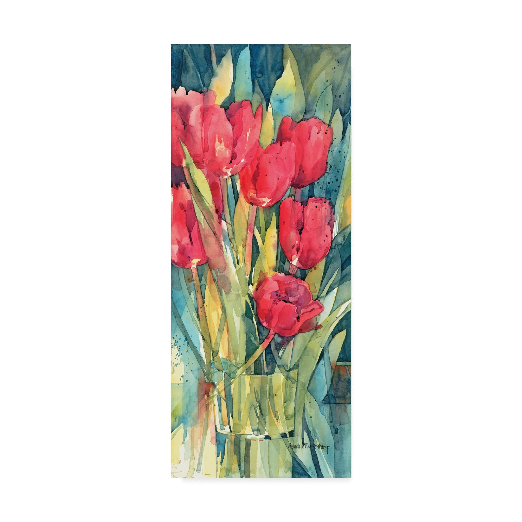 Trademark Fine Art 'Red Hot Tulips' Canvas Art by Annelein Beukenkamp