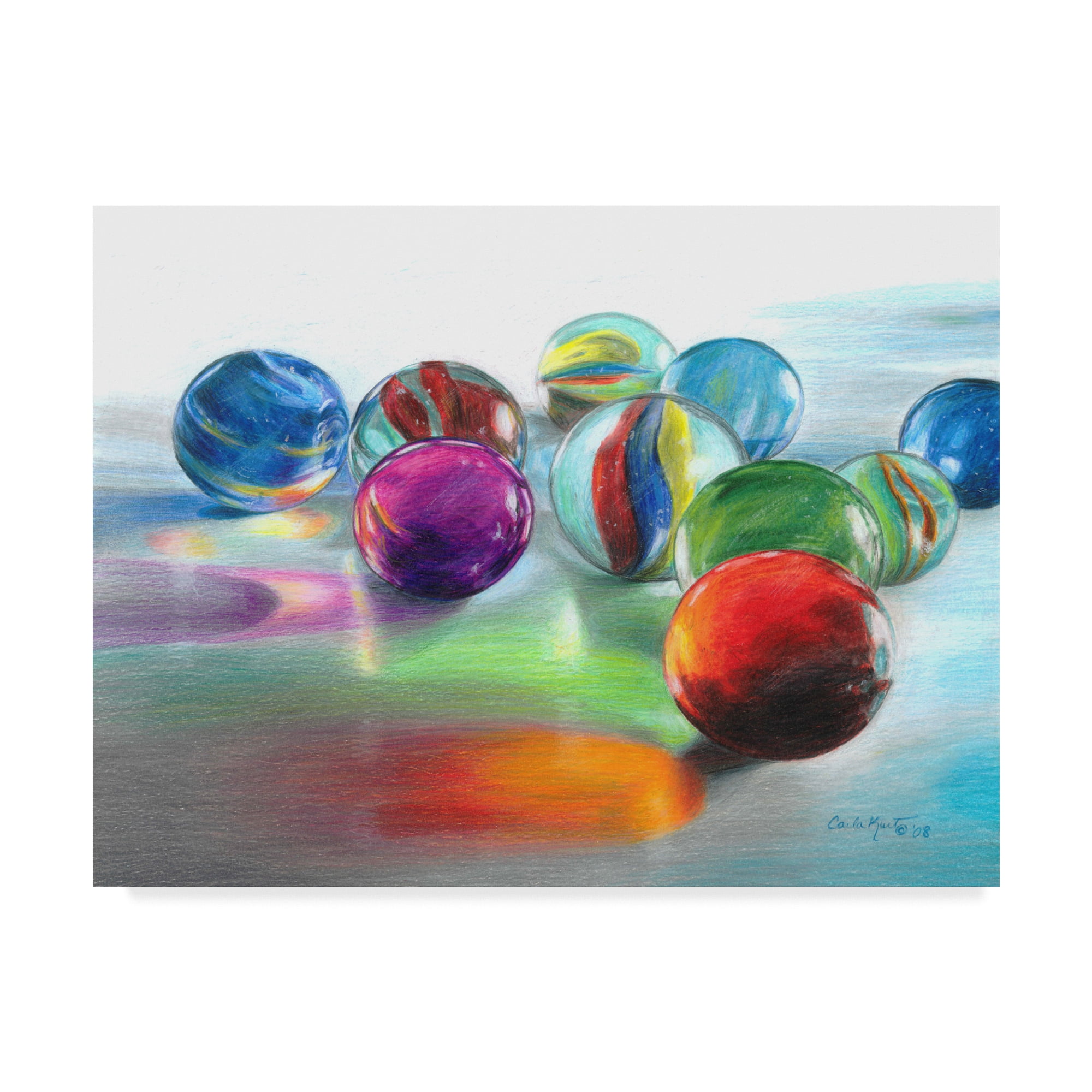 Trademark Fine Art 'Red Marble' Canvas Art by Carla Kurt