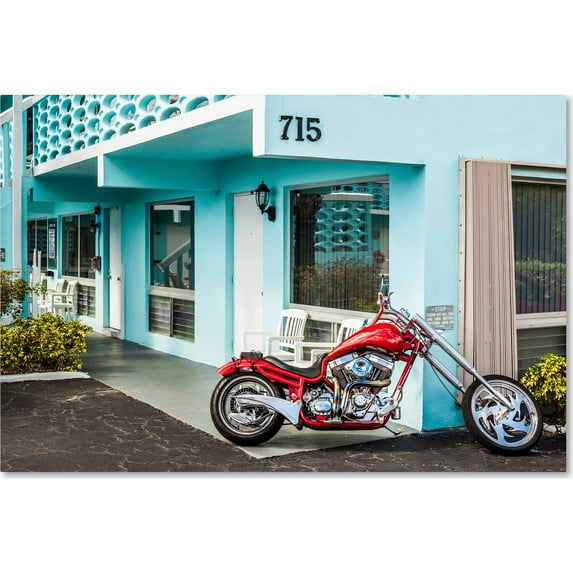 Trademark Fine Art "Red Motorcycle" Canvas Art by Yale Gurney