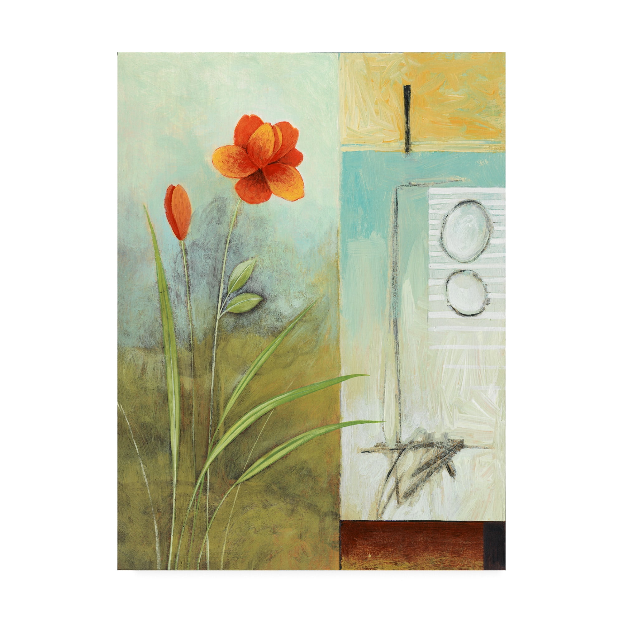 Trademark Fine Art 'Red Orange Flower Abstract' Canvas Art by Pablo Esteban