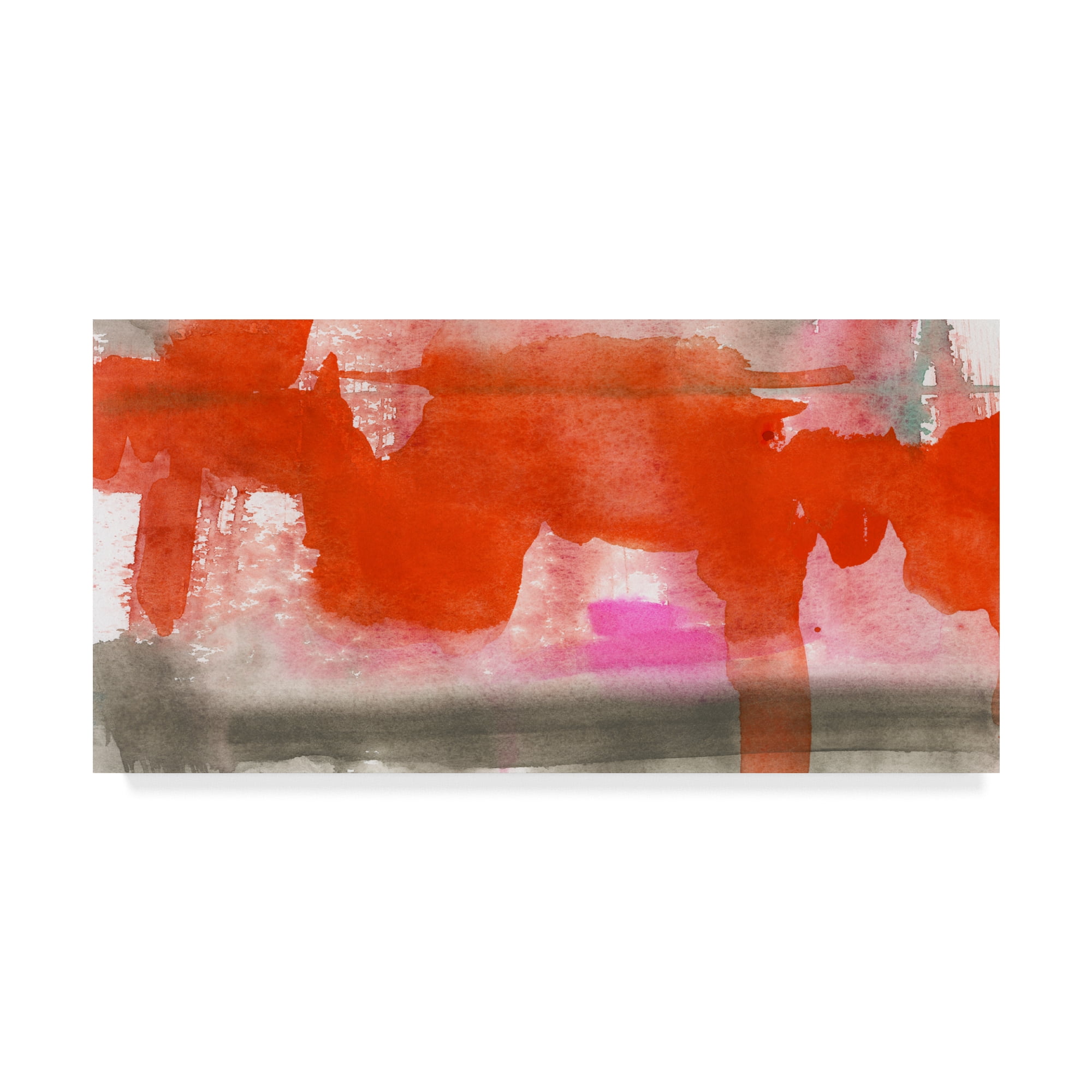 Trademark Fine Art 'Red, Pink And Grey IV' Canvas Art by Jennifer Goldberger