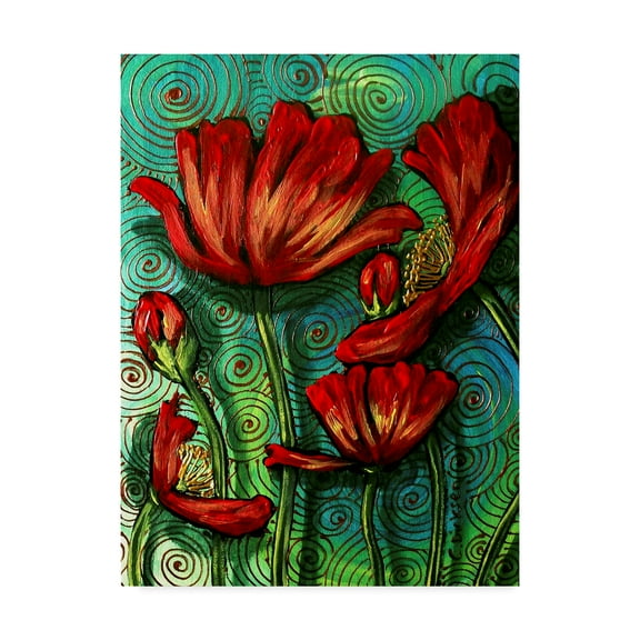 Trademark Fine Art 'Red Poppies 1' Canvas Art by Cherie Roe Dirksen