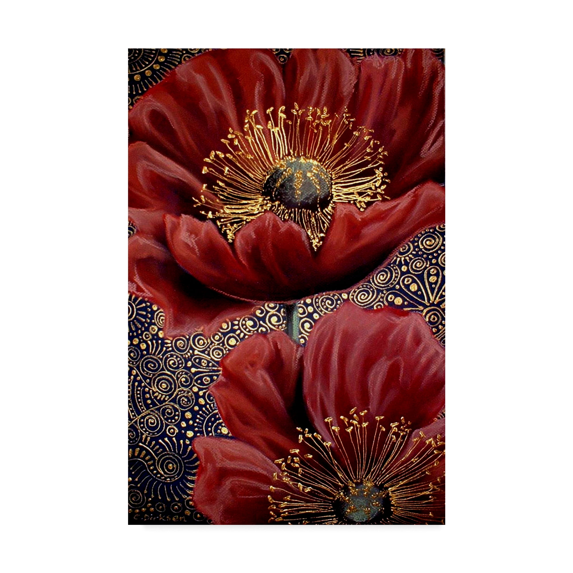 Trademark Fine Art 'Red Poppies 2' Canvas Art by Cherie Roe Dirksen