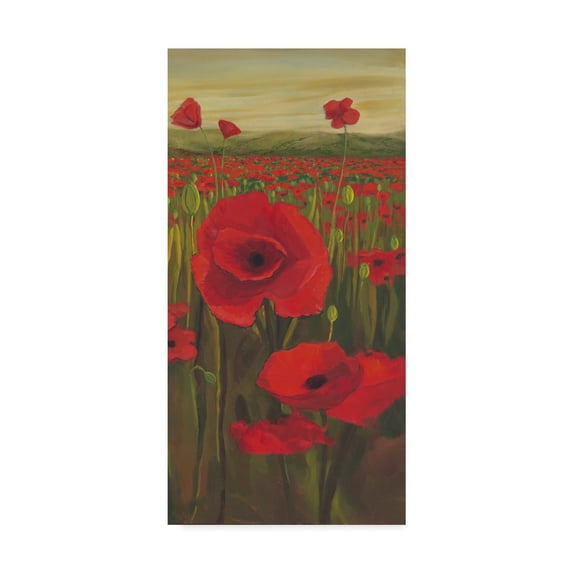 Trademark Fine Art 'Red Poppies in Field II' Canvas Art by Julie Joy