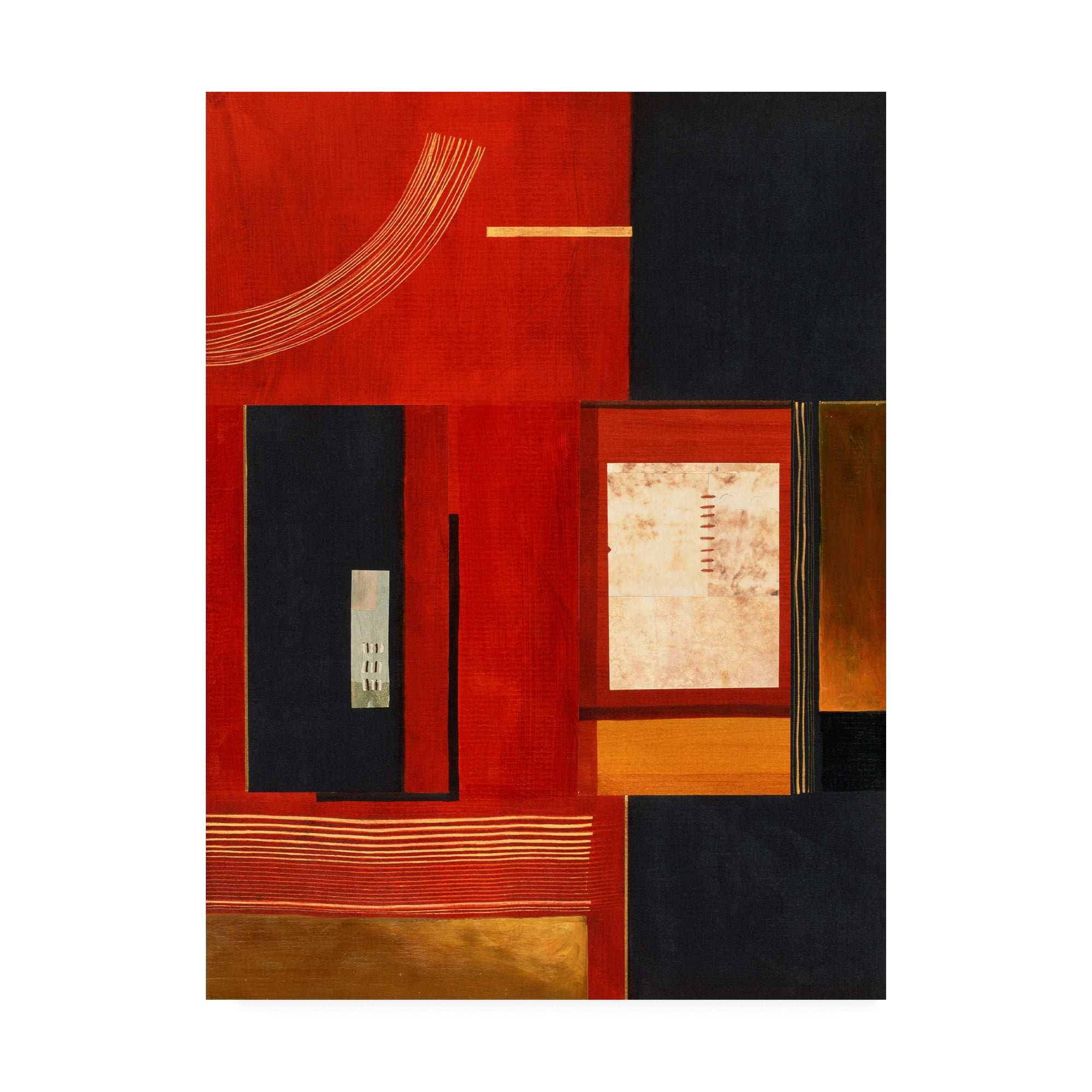 Trademark Fine Art 'Red Squares With Black' Canvas Art by Pablo Esteban