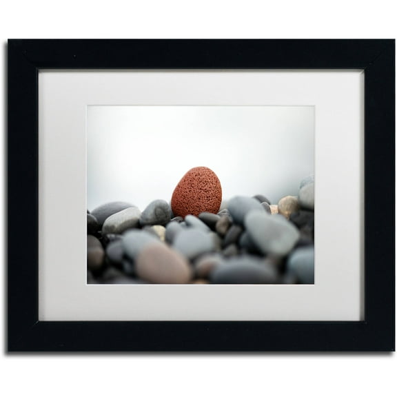 Trademark Fine Art "Red Stone" Canvas Art by Philippe Sainte-Laudy White Matte, Black Frame