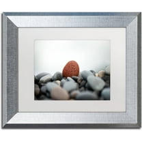 Trademark Fine Art "Red Stone" Canvas Art by Philippe Sainte-Laudy White Matte, Silver Frame