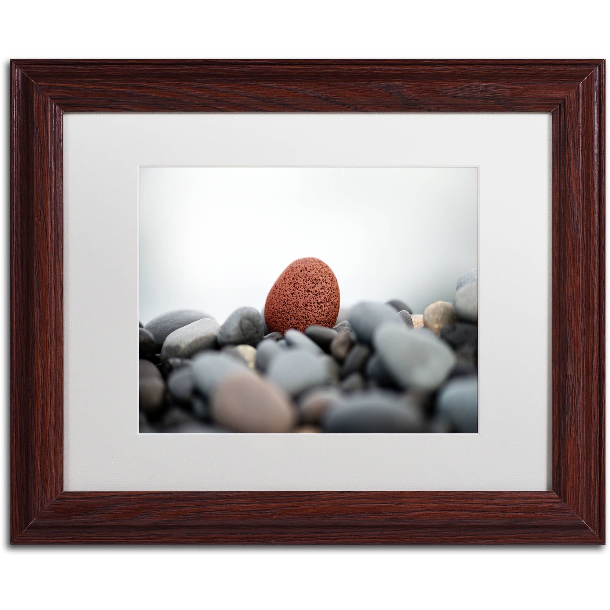 Trademark Fine Art "Red Stone" Canvas Art by Philippe Sainte-Laudy White Matte, Wood Frame