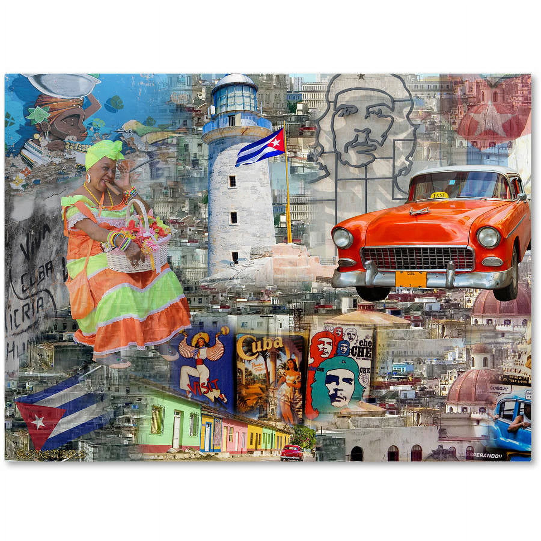 Alberto Lopez 'Red Taxi' Canvas Art