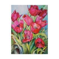 Trademark Fine Art 'Red Tulips' Canvas Art by Joanne Porter