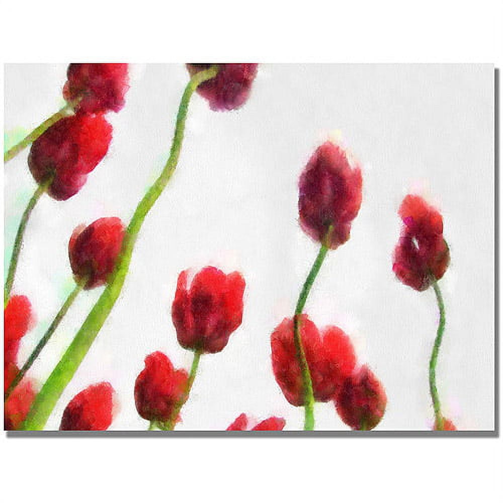 Trademark Fine Art "Red Tulips from Bottom Up IV" Canvas Art by Michelle Calkins