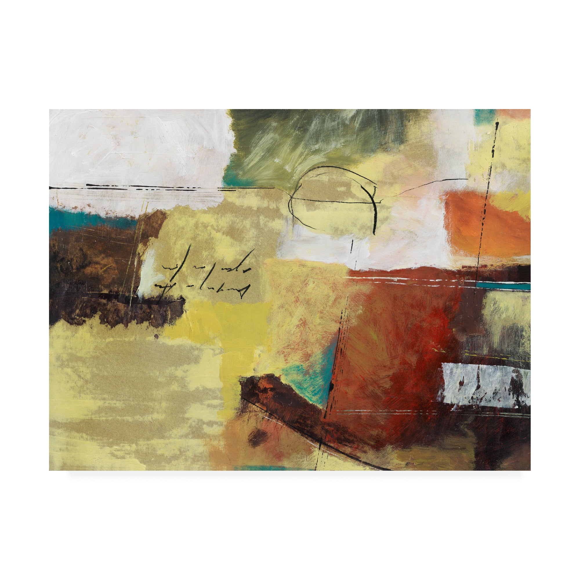 Trademark Fine Art 'Red Yellow With Scratches' Canvas Art by Pablo Esteban