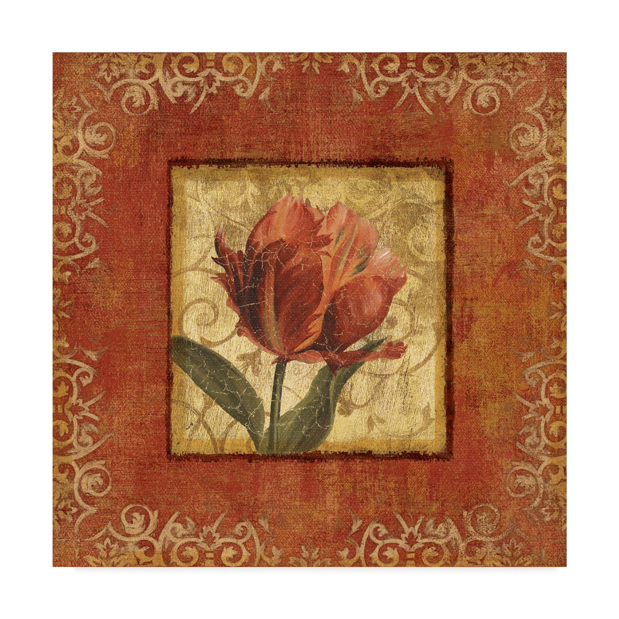 Trademark Fine Art 'Red and Gold Flower I' Canvas Art by Lisa Audit