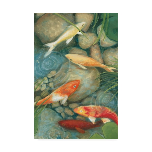 Trademark Fine Art 'Reflecting Koi I' Canvas Art by Megan Meagher