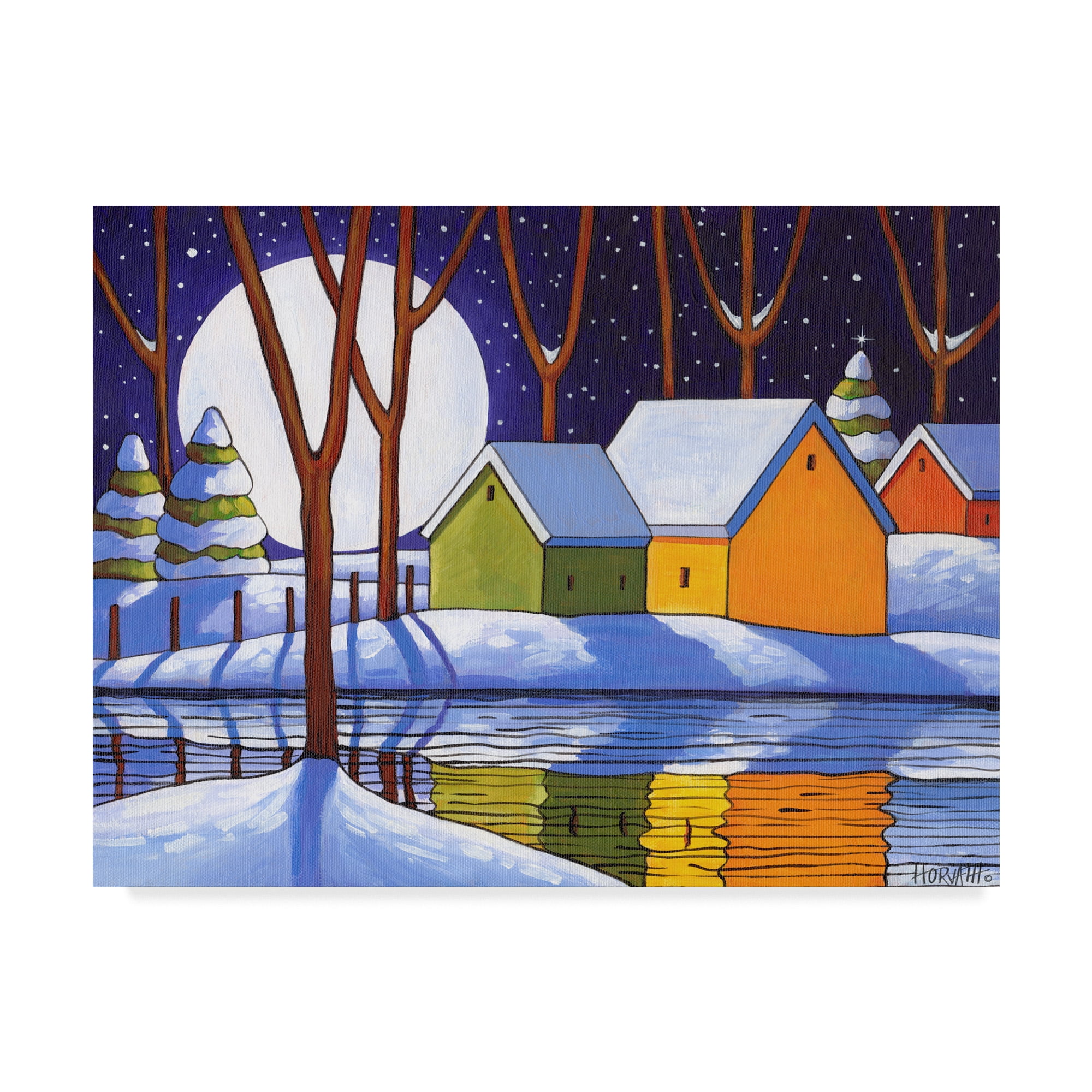 Trademark Fine Art 'Reflection Winter Night' Canvas Art by Cathy Horvath-Buchanan