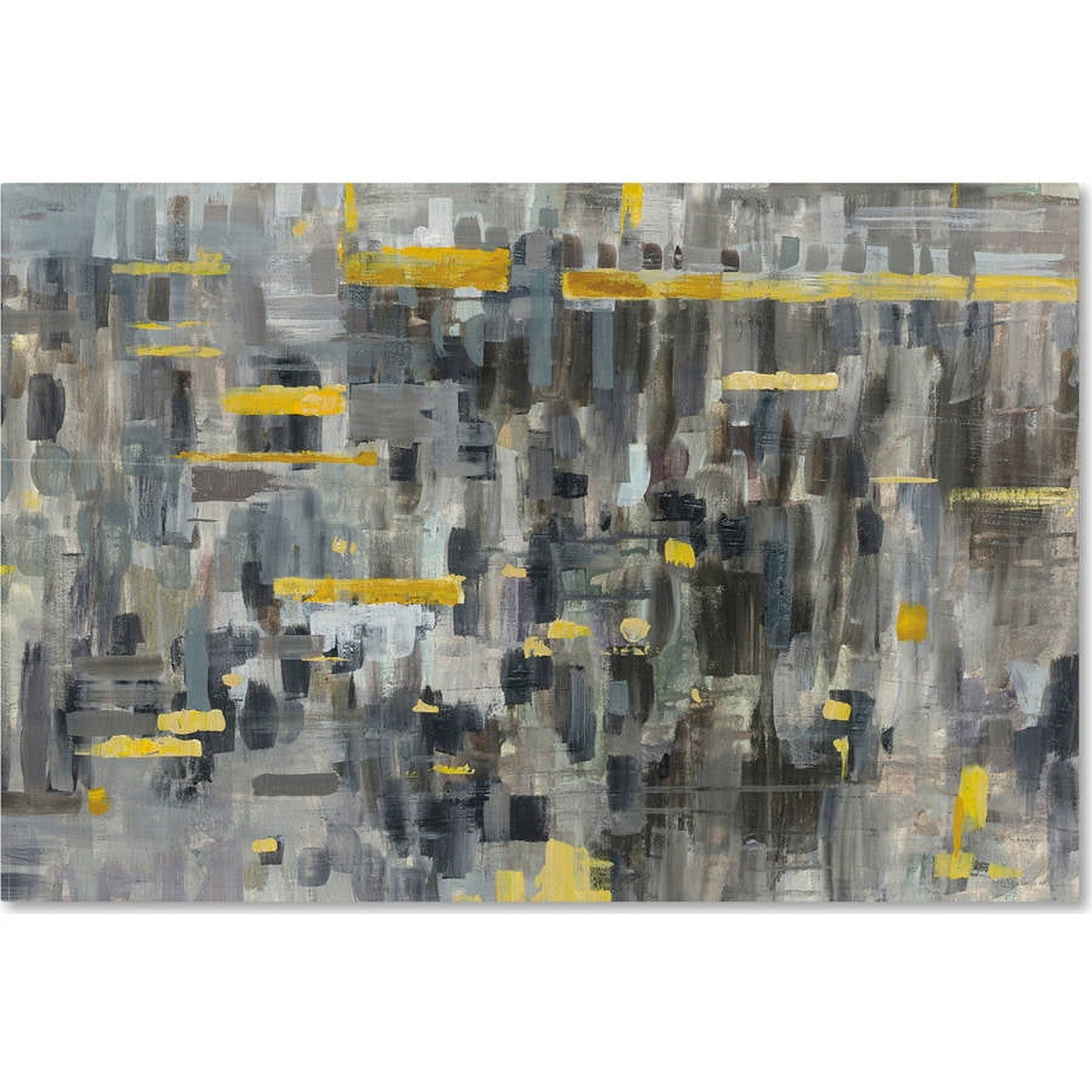 Gray and Yellow Abstract Geometric Canvas Art 16 x 24