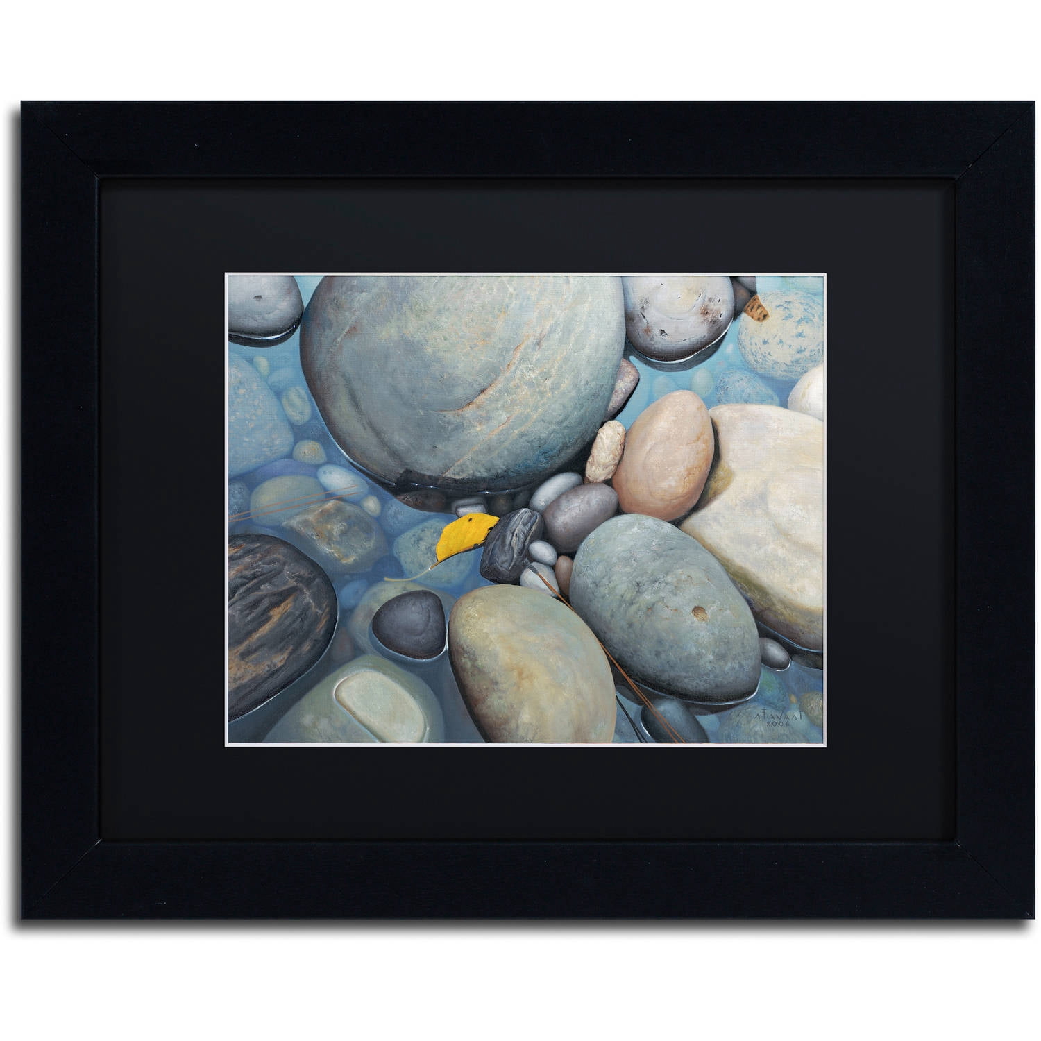 Trademark Fine Art "Reflections on a Gray Day" Canvas Art by Stephen Stavast, Black Matte, Black Frame