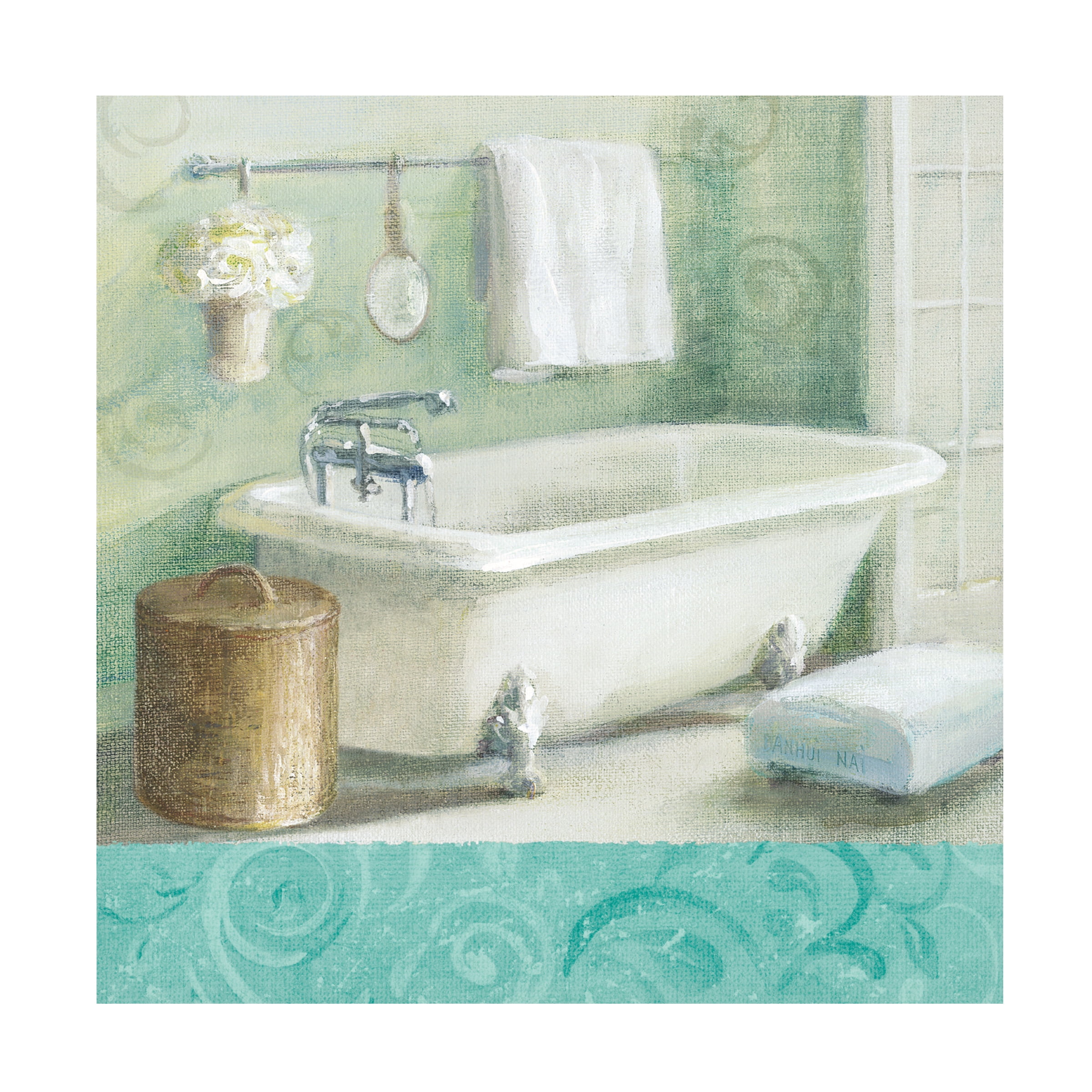 Trademark Fine Art 'Refresh Bath Border I' Canvas Art by Danhui Nai