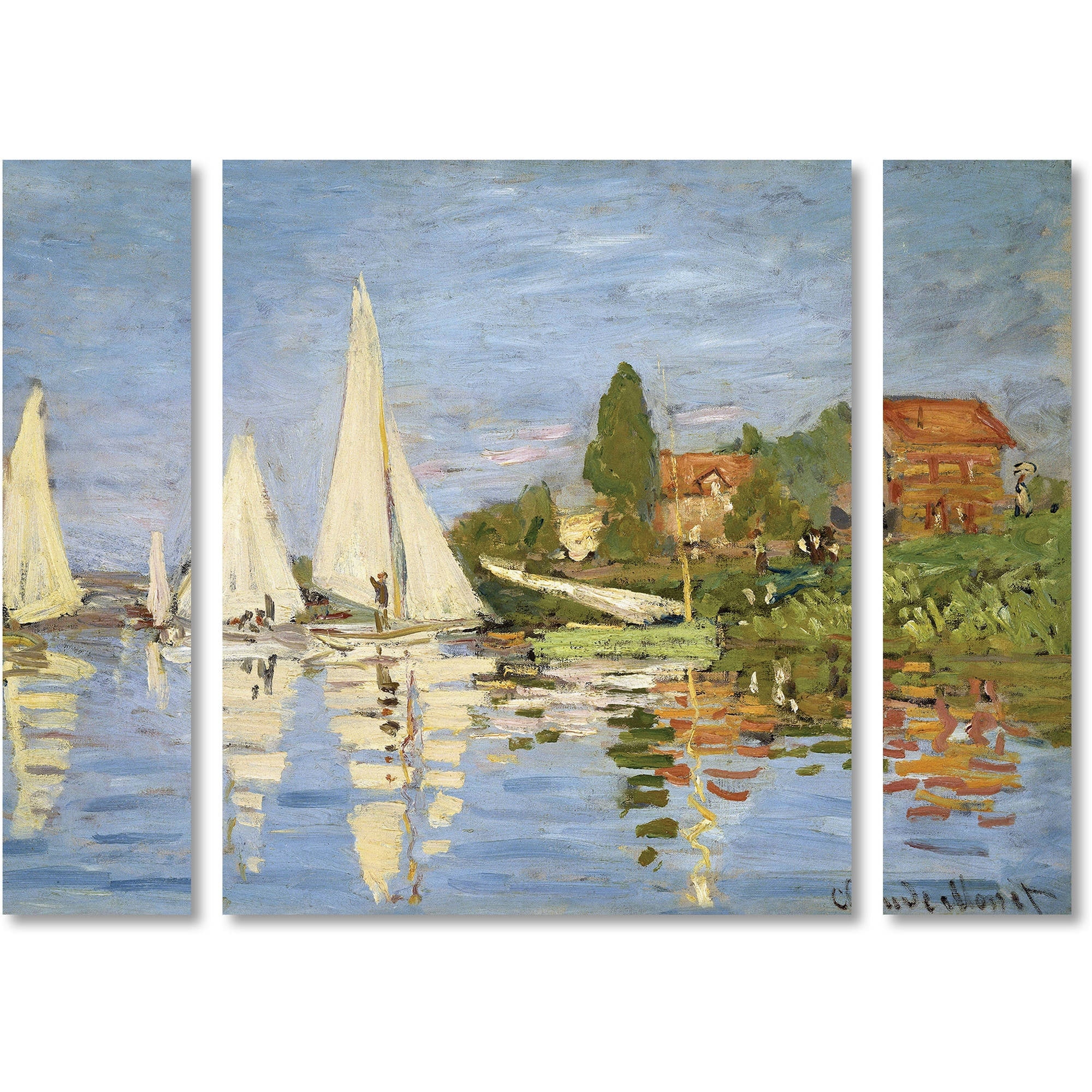 Claude Monet 'Regatta at Argenteuil' Multi Panel Art Set Small