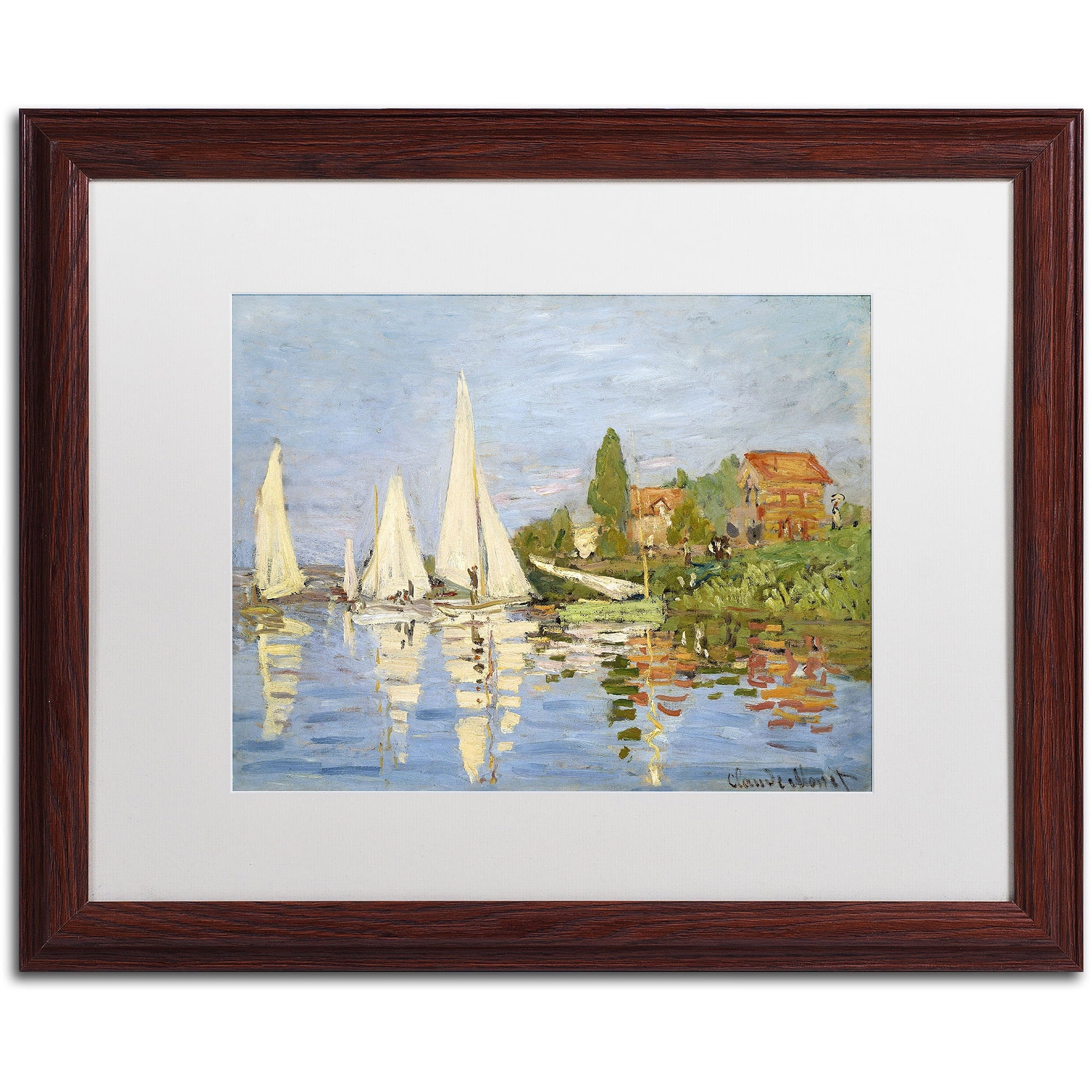 Trademark Fine Art "Regatta at Argenteuil" Matted Framed Canvas Art by Claude Monet
