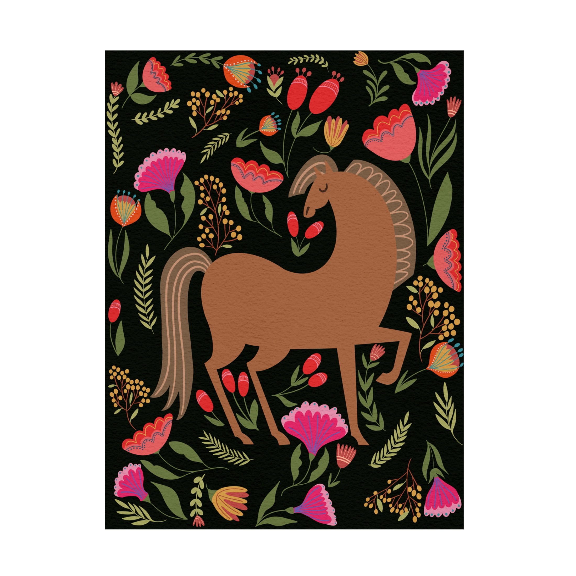 Trademark Fine Art Regina Moore Folk Prancing Dark II Canvas Wall Art