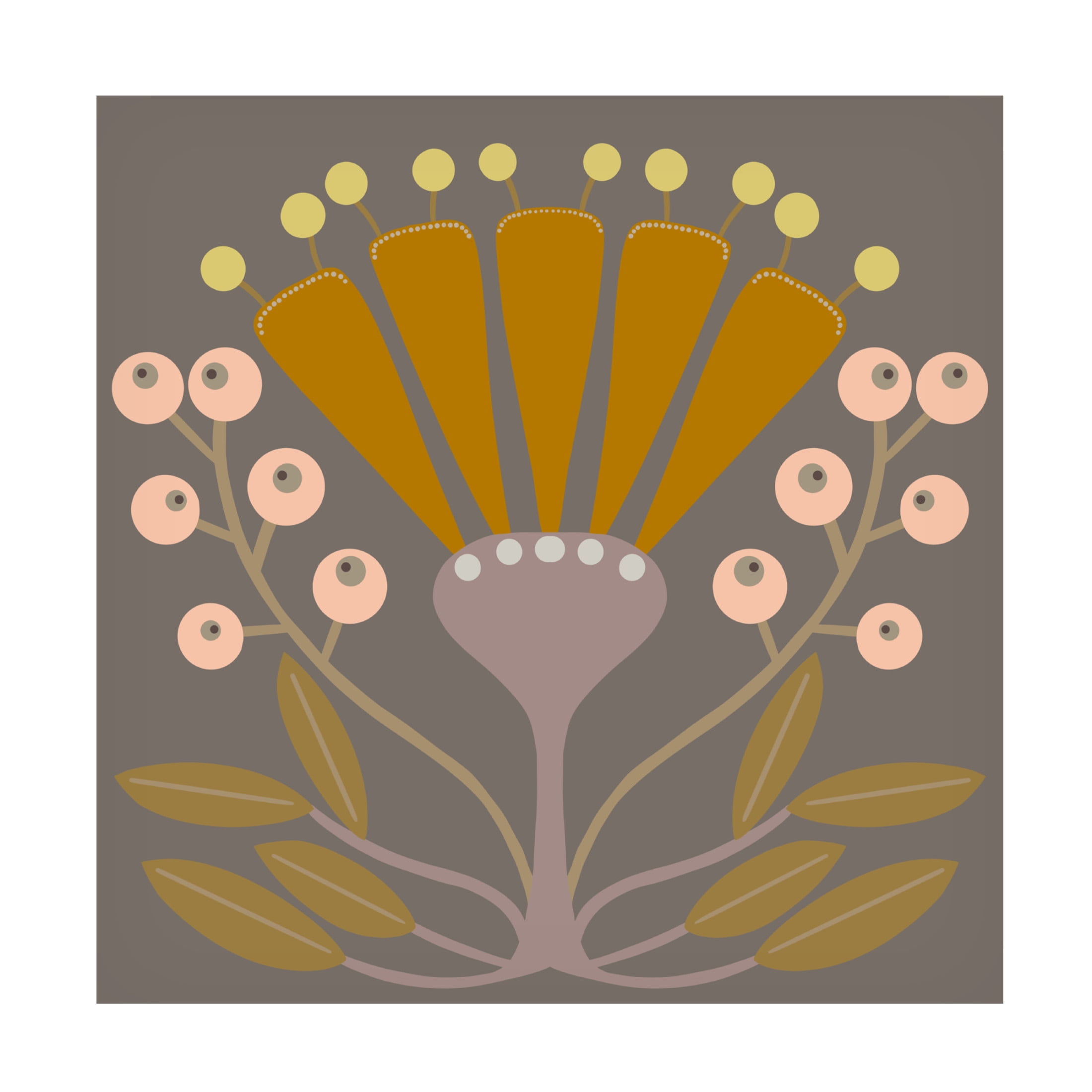 Trademark Fine Art Regina Moore  Graphic Folk Flower I Canvas Wall Art