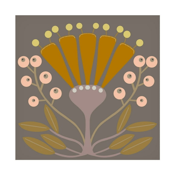 Trademark Fine Art Regina Moore  Graphic Folk Flower I Canvas Wall Art